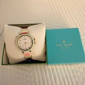 Kate Spade Gold and Pink Striped Watch